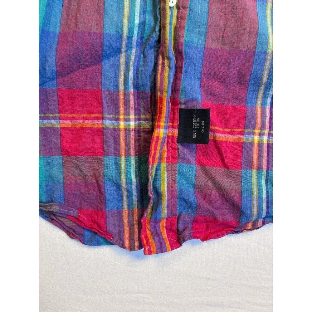 Polo Ralph Lauren Men's L Short Sleeve Plaid Button Down Shirt Multicolor